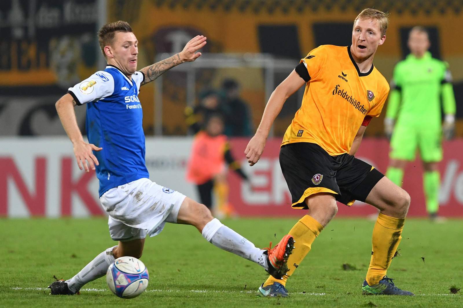 Manuel Junglas und Marco Hartmann, Arminia Bielefeld gegen Dynamo Dresden, 2. Bundesliga Manuel Junglas und Marco Hartmann