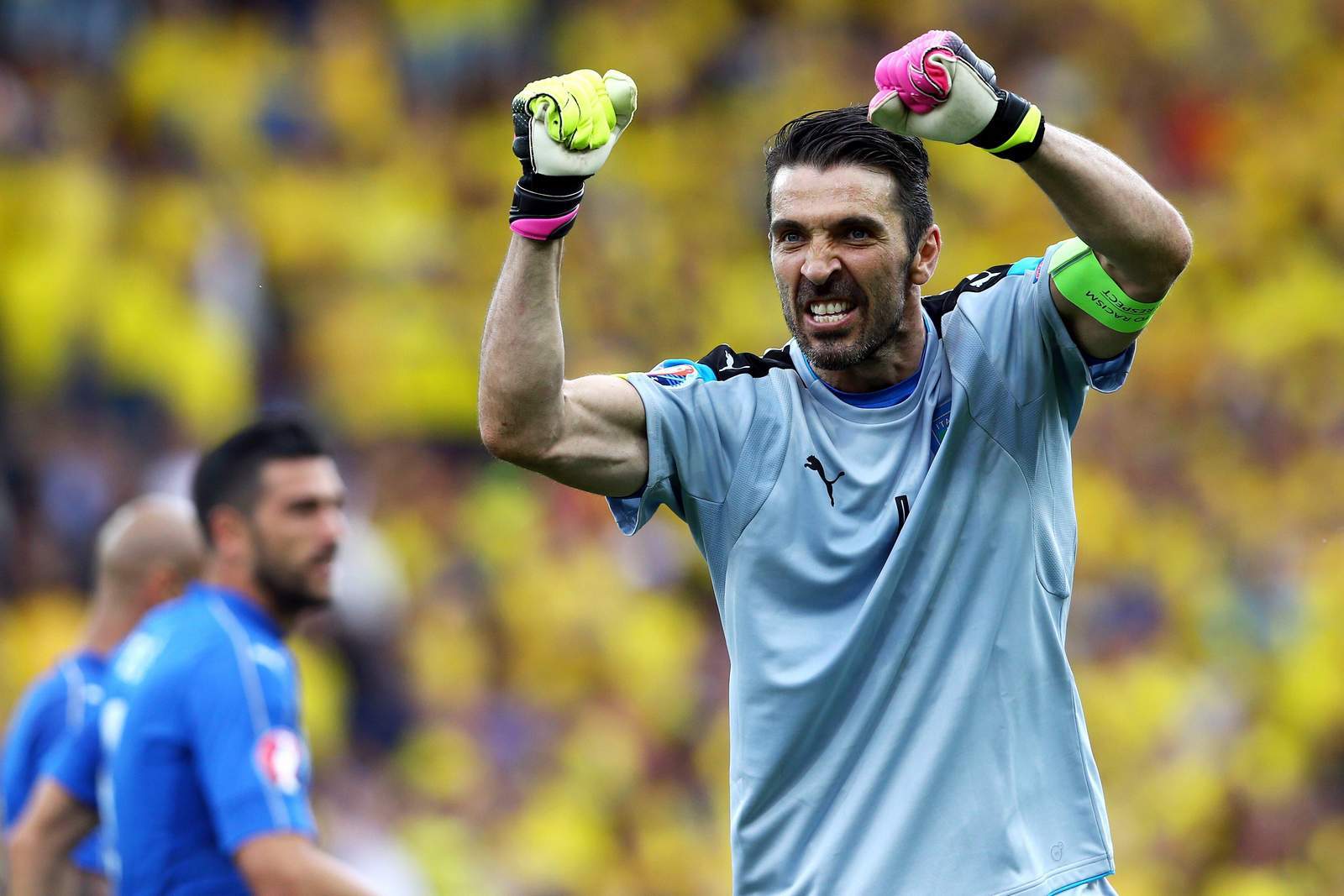 Buffon Italien Albanien WM-Qualifikation Gianluigi Buffon jubelt. Jetzt auf Italien gegen Albanien wetten!