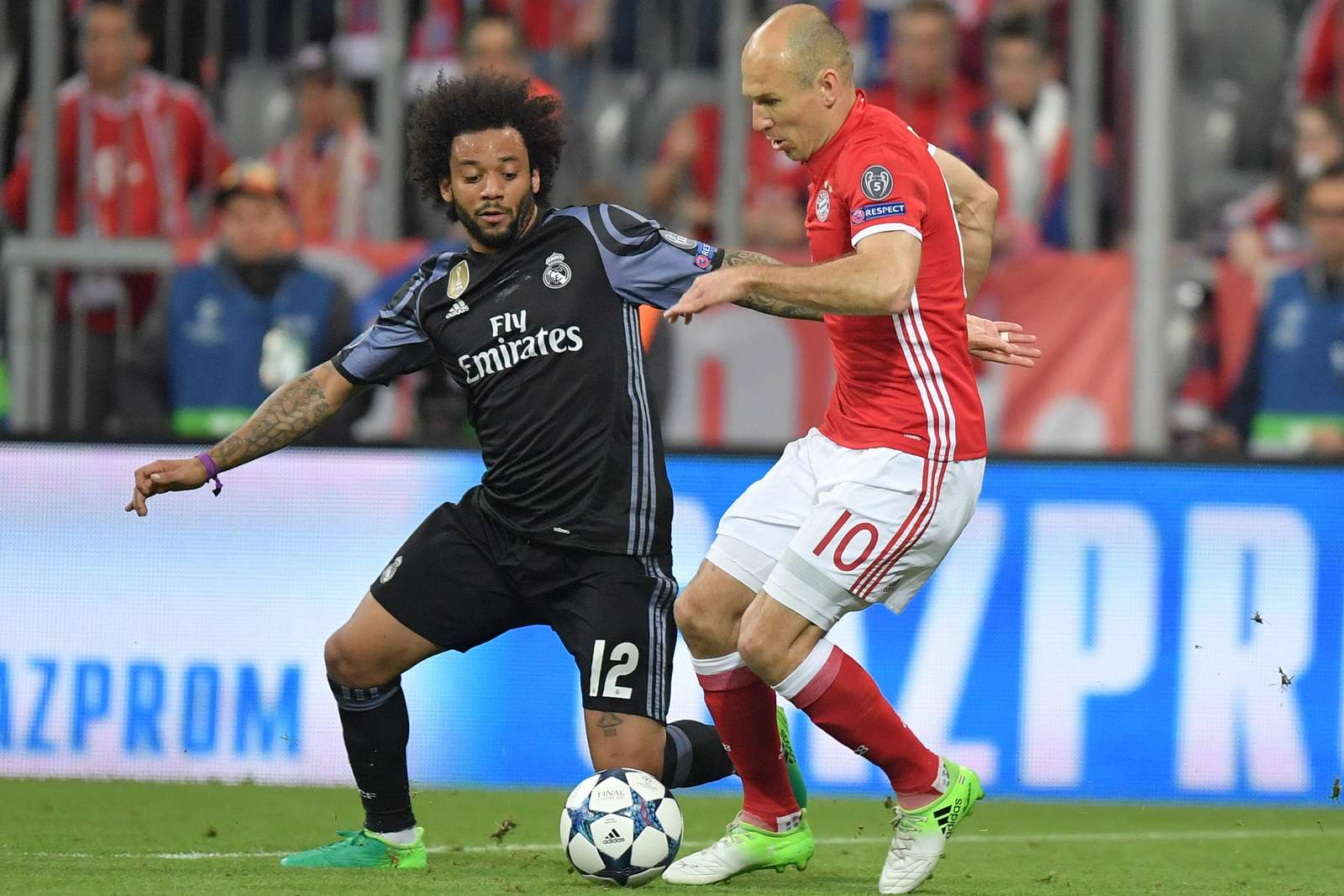marcelo, arjen robbben, real madrid, bayern münchen, champions league Marcelo gegen Arjen Robben. Jetzt auf die Partie Real gegen Bayern wetten
