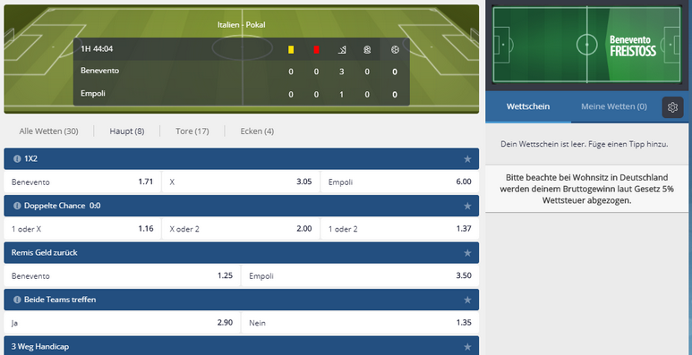Livewetten bei sunmaker