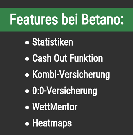 Features bei Betano
