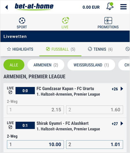 Livewetten bei bet-at-home