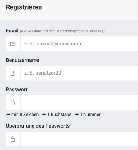 Registrierung bei Betano