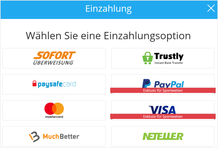 Sportingbet Einzahlung