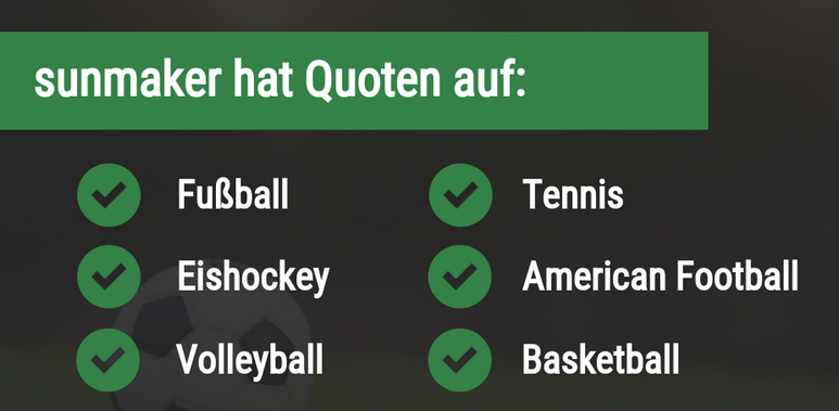 Sportarten bei sunmaker