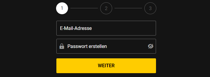 Schritt 1 der bwin Registrierung