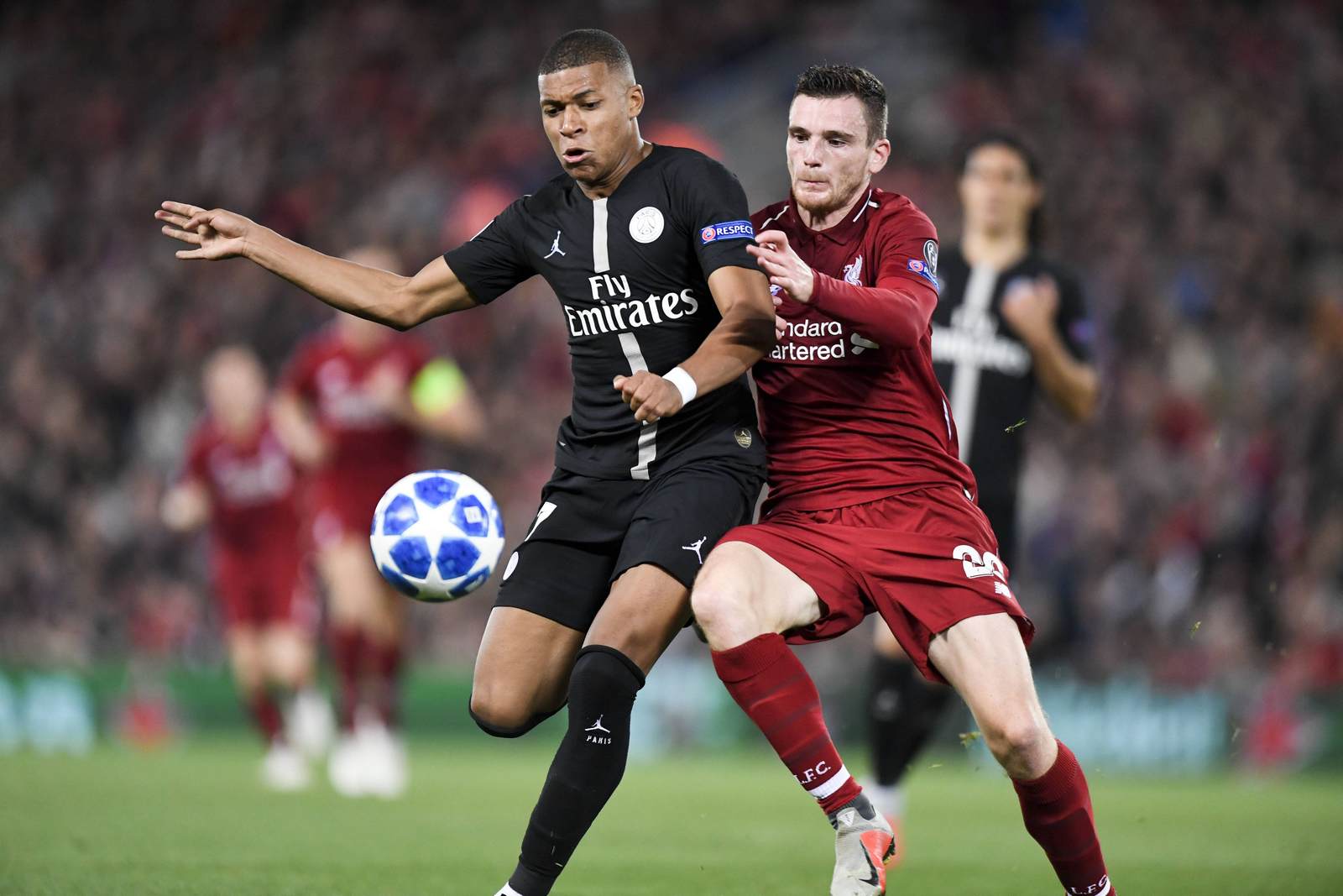 kylian mbappe, andrew robertson, psg, liverpool, champions league Kylian Mbappé gegen Andrew Robertson. Jetzt auf PSG vs Liverpool wetten