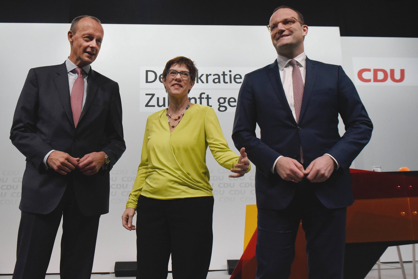 Friedrich Merz, Annegret Kramp-Karrenbauer, Jens Spahn, CDU Friedrich Merz, Annegret Kramp-Karrenbauer und Jens Spahn von der CDU
