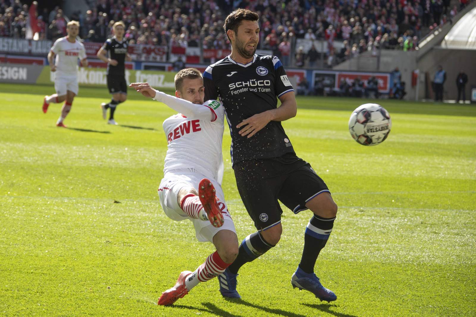 Salger, bielefeld, drexler, köln, 2. bundesliga Stephan Salger von Arminia Bielfeld im Zweikampf mit Dominick Drexler vom 1. FC Köln