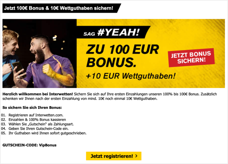 Interwetten Screenshot Bonus