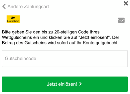 Hier ist der Interwetten Gutschein einzugeben