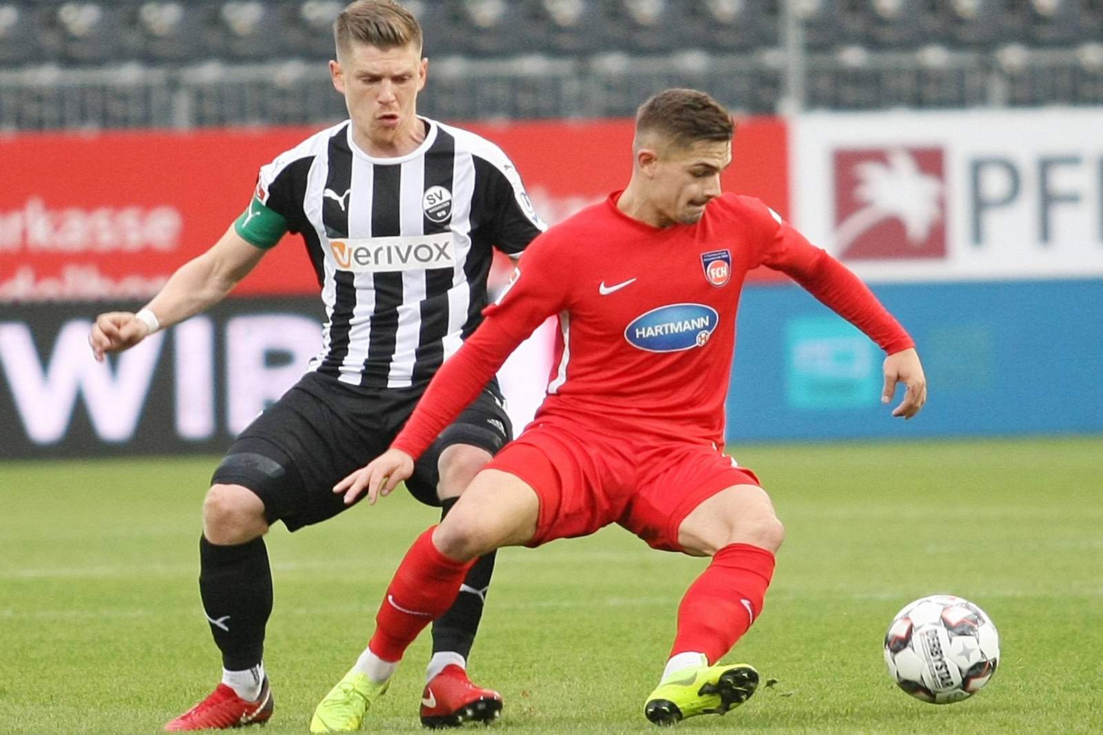 Linsmayer, Sandhausen, Dovedan, heidenheim, 2. Bundesliga Denis Linsmayer vom SV Sandhausen gegen Nikola Dovedan vom FC Heidenheim