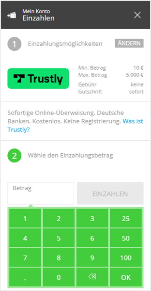 Trustly bei Neo.bet