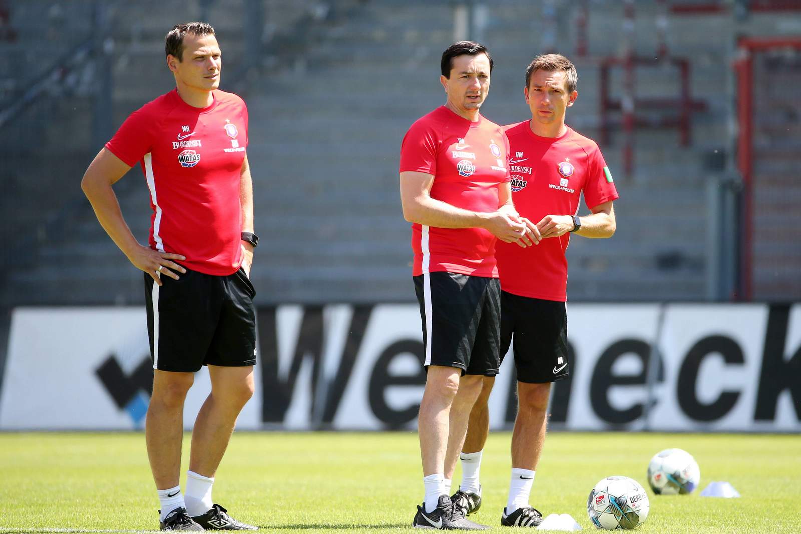 2. bundesliga, erzgebirge aue, daniel meyer Marc Hensel, Daniel Meyer und André Meyer (v.l.n.r.).