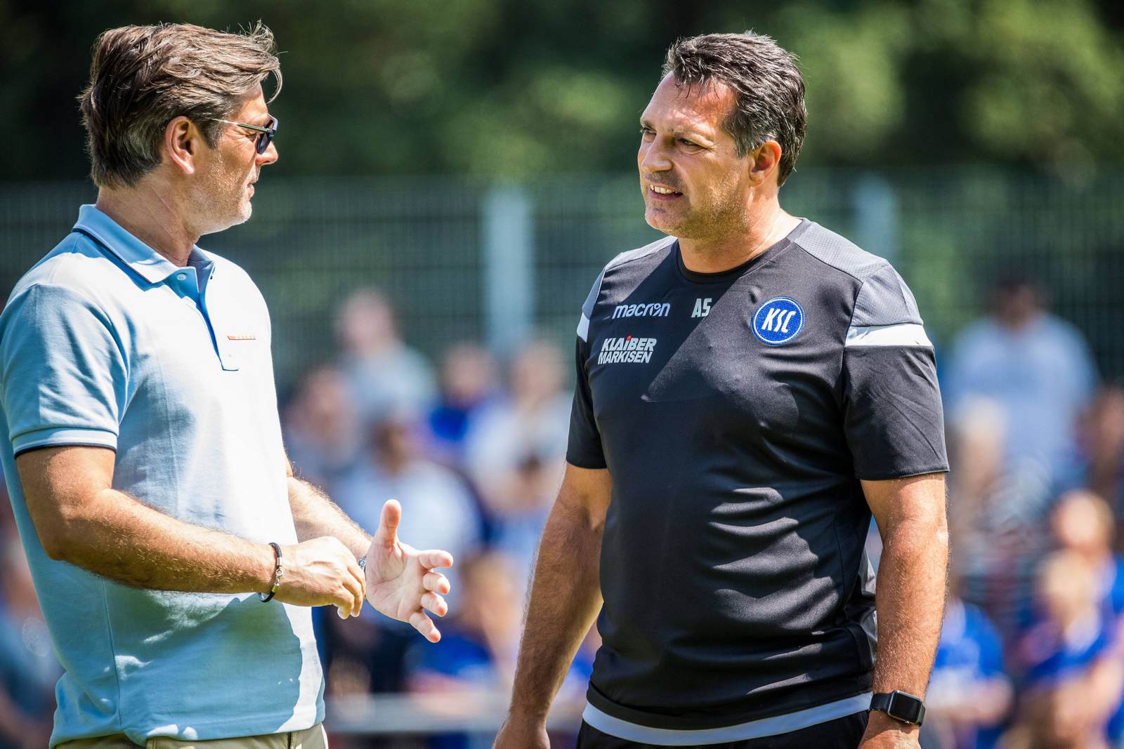 oliver kreuzer, alois schwartz, ksc, 2. bundesliga Alois Schwartz und Oliver Kreuzer auf dem Trainingsplatz
