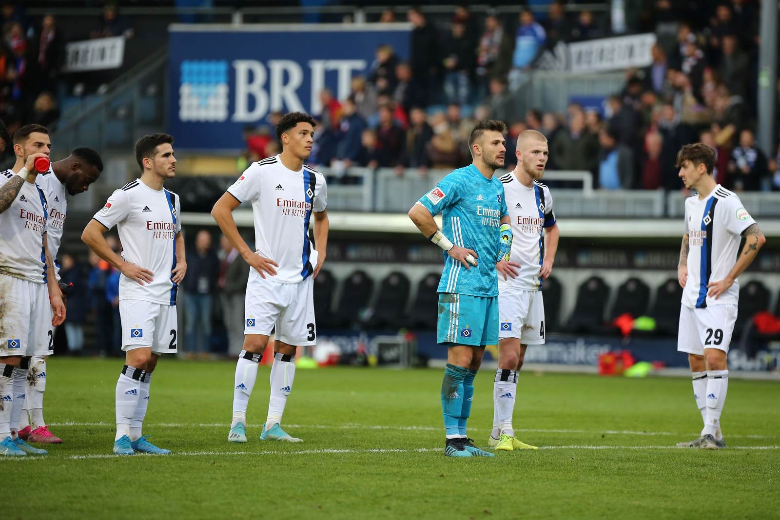 hsv, 2. bundesliga Die Mannschaft des HSV in der Brita Arena