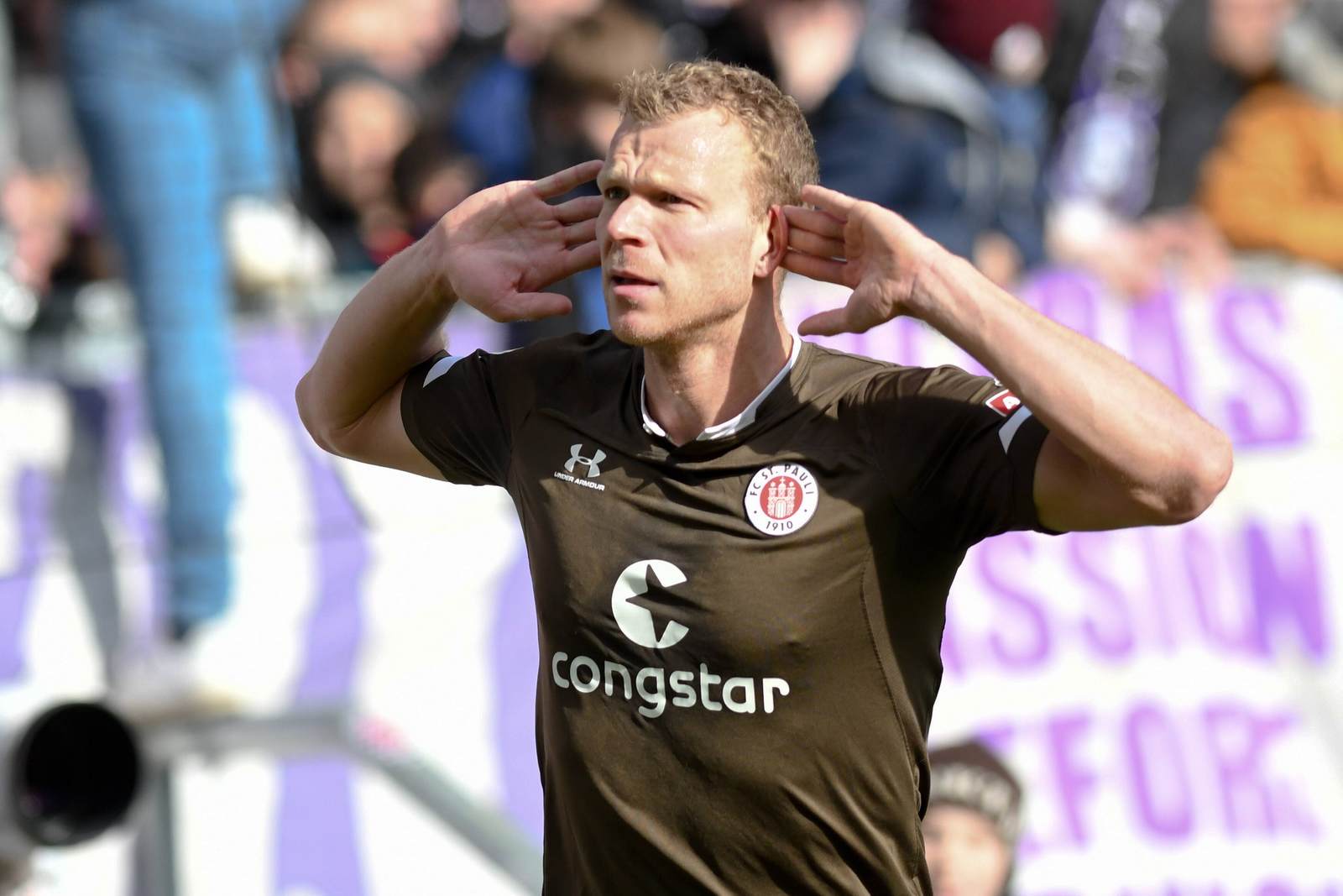 2. bundesliga, henk veerman, fc st. pauli Henk Veermann beim Torjubel.