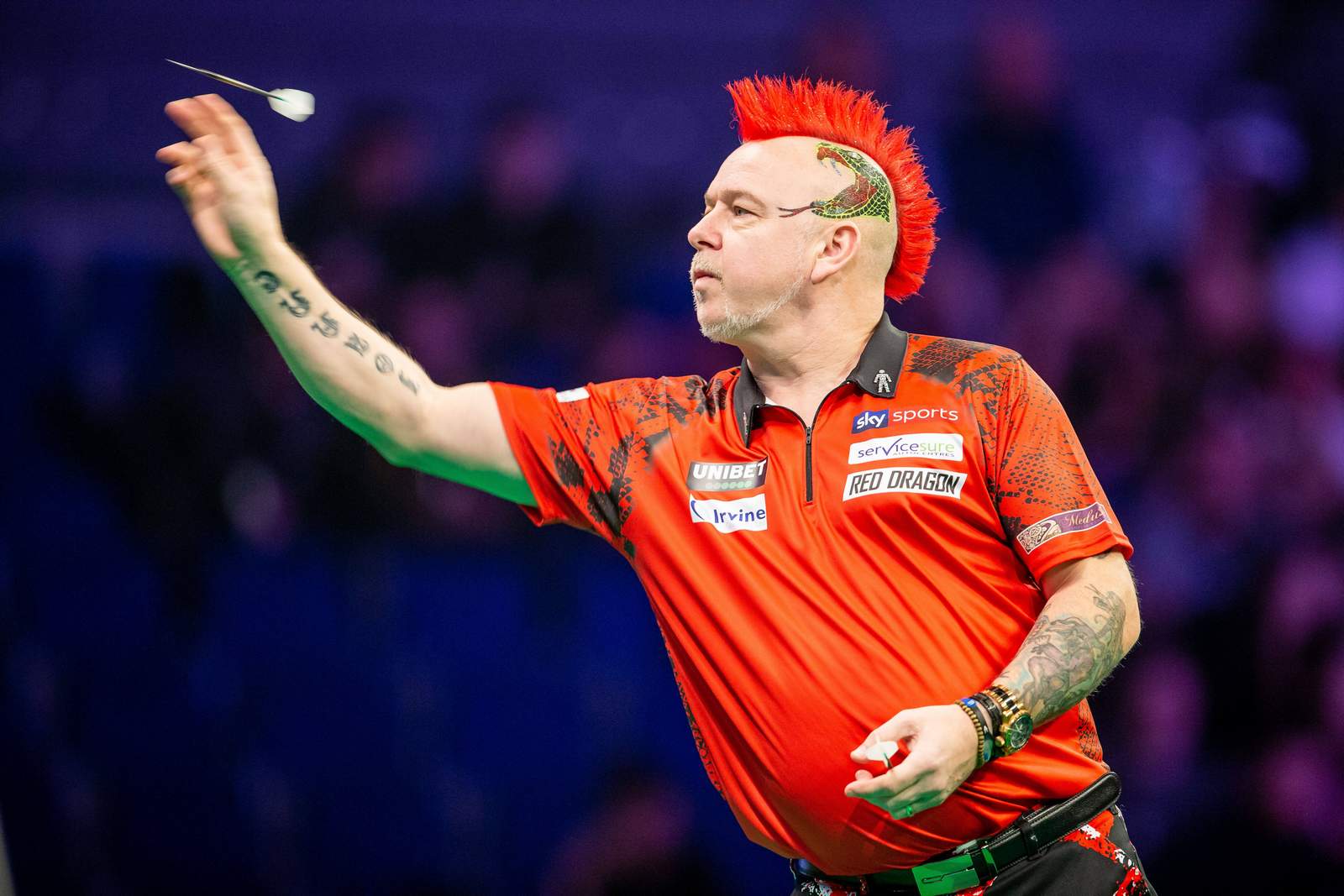 darts, peter wright Peter Wright beim Wurf