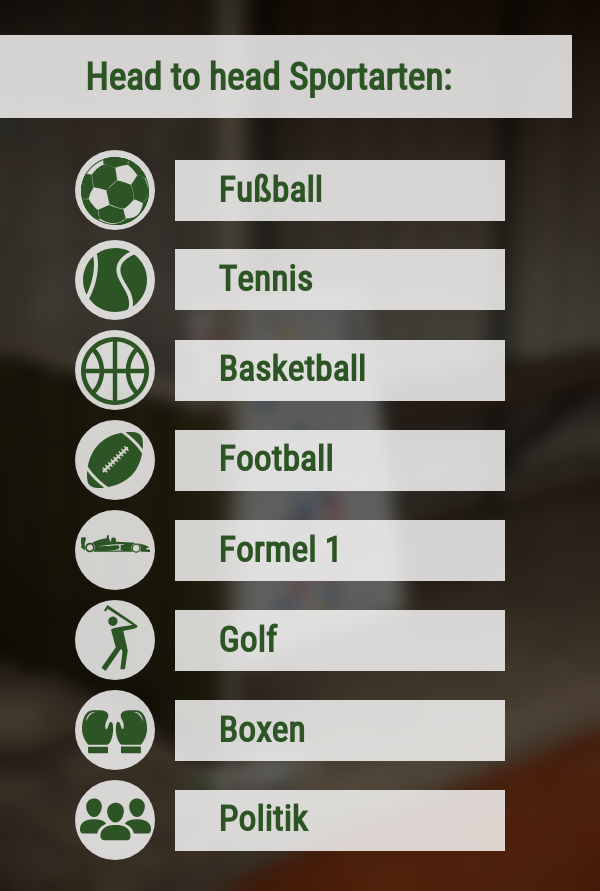 Head to head Sportarten