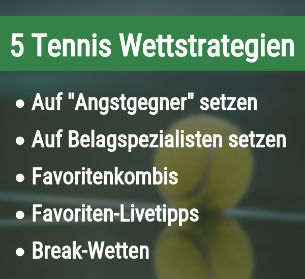5 Wettstrategien für Tennis