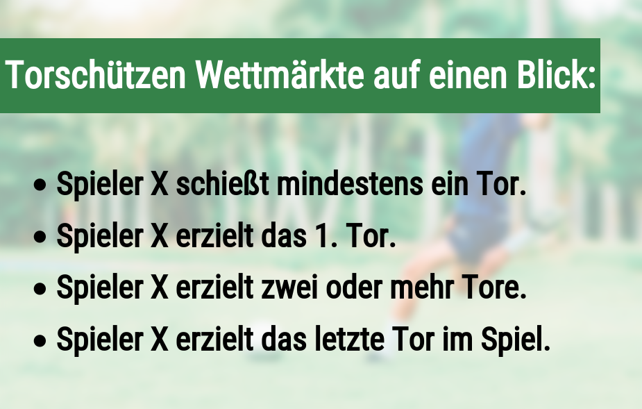 Wettoptionen bei Torschützenwetten