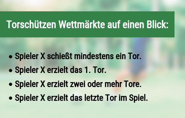 Wettoptionen bei Torschützenwetten