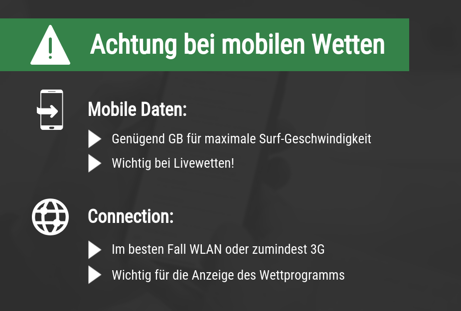 Achtung bei mobilen Wetten