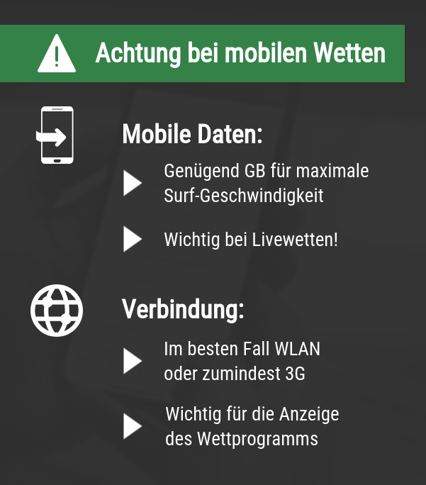 Achtung bei mobilen Wetten