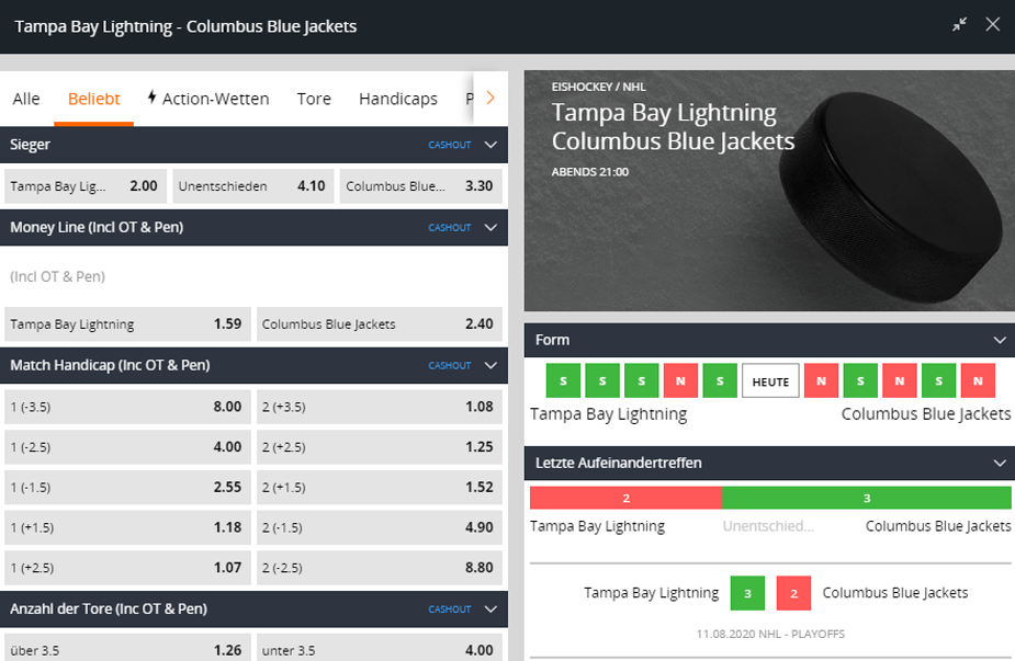 Eishockey Wetten Wettarten