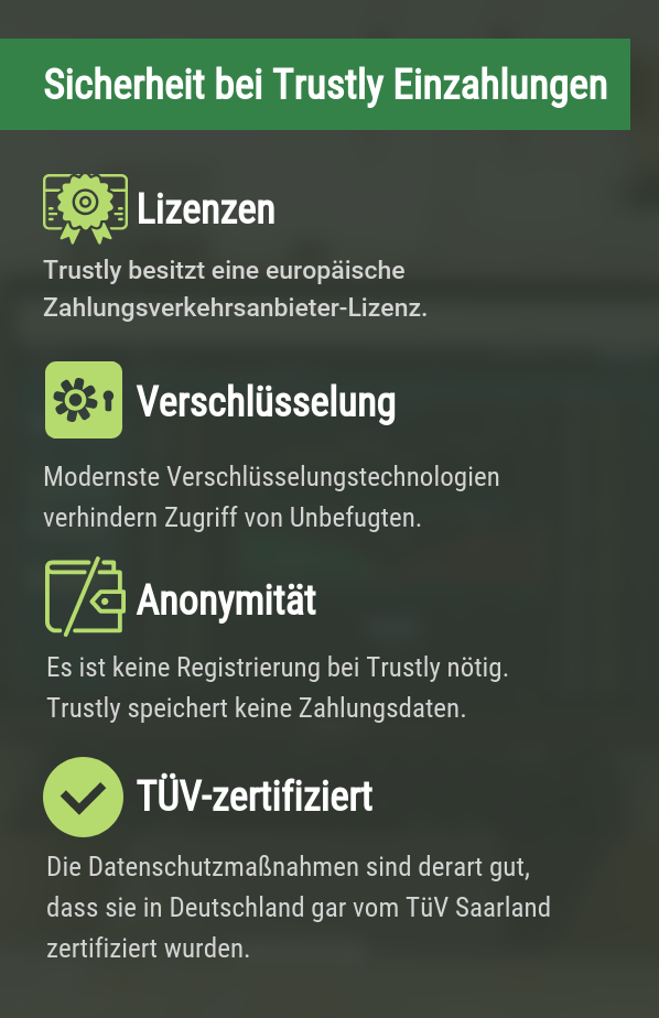Trustly Einzahlungen sind sicher