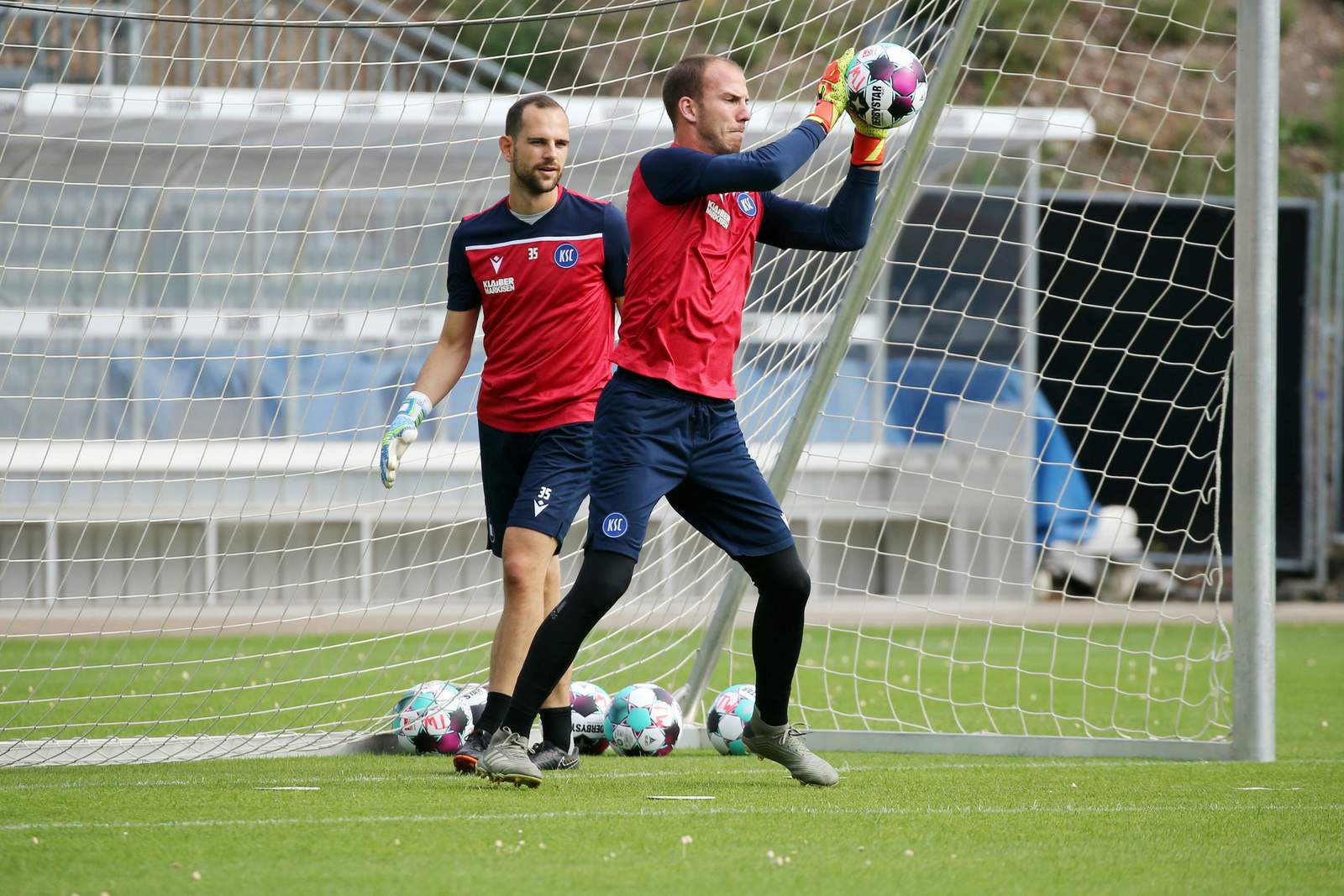 gersbeck kuster ksc 2.bundesliga Marius Gersbeck und Markus Kuster im KSC Tor