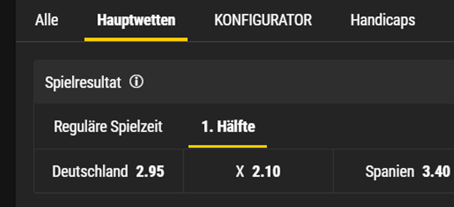 Halbzeitwette bei bwin