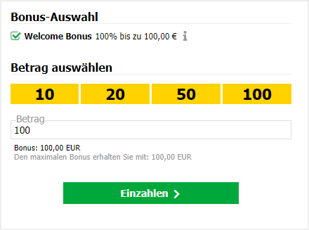 Einzahlungsbonus bei Interwetten