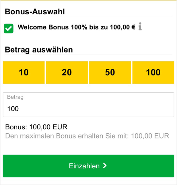 Einzahlungsbonus bei Interwetten