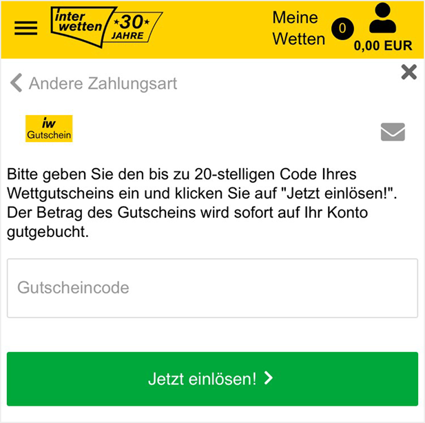 Gratiswette bei Interwetten einlösen