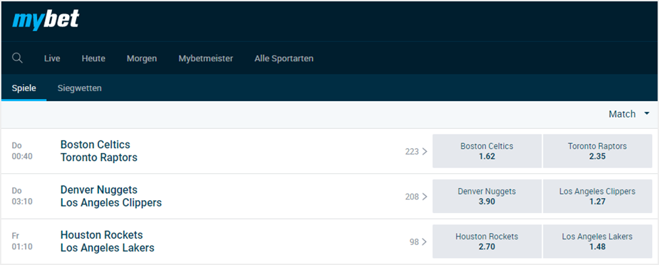 Basketball bei mybet