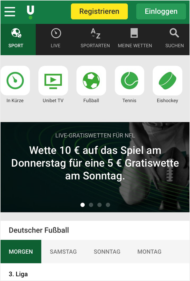 Unibet Startseite