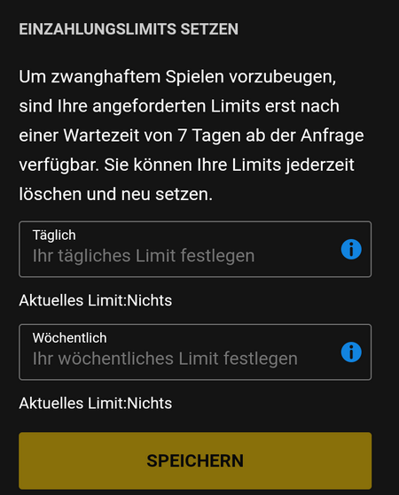 Einzahlungslimits bei bwin festlegen