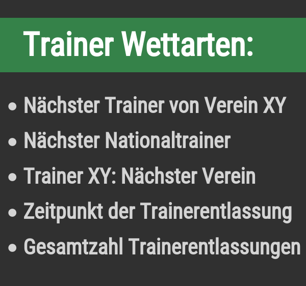 Wettarten bei Trainer Wetten