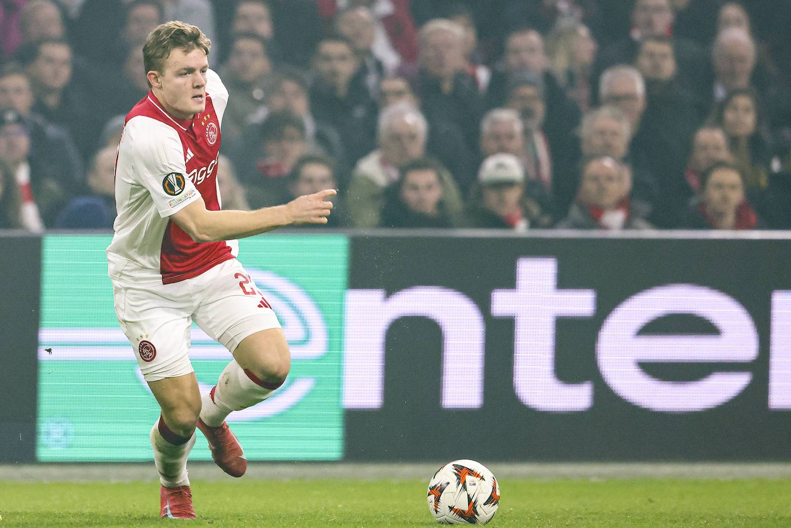 AMSTERDAM , 20-02-2025 , JohanCruijff Arena , season 2024 / 2025 , Europa League football , match second leg between Ajax and Union Saint Gilloise Ajax player Christian Rasmussen Ajax - Union Saint Gilloise PUBLICATIONxNOTxINxNED x27956810x Copyright: